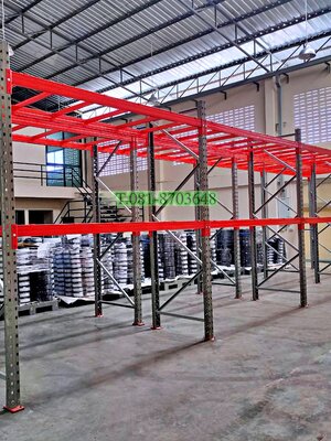 #ชั้นวางสินค้าอุตสาหกรรม ขนาด ลึก100xยาว250xสูง300cm รับน้ำหนักได้ชั้นละ 2200 kg