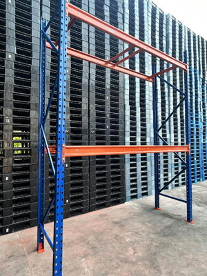 ชั้นวางพาเลท W500 x D100 x H300 cm. 2,000kg/ชั้น (สีทูโทน ส้ม/น้ำเงิน) ชั้นวาง 2 ชั้น