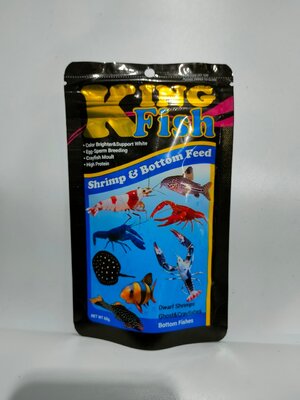King Fish Shrimp&Bottom Feed 60 g. เม็ดแบนใหญ่ อาหารชนิดจมน้ำ สำหรับกุ้ง ปู และปลาพื้นตู้