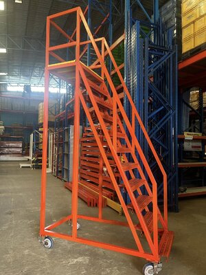 บันได้ติดล้อมีโชคสปริงแบบพิเศษ สูงถึงที่พักเท้า2.70ม กันตก80cm