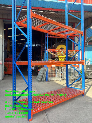 ชั้นวางสินค้ามือ สองแบบปูพื้นตะแกรงเหล็กมาใหม่ยาว2.70ม