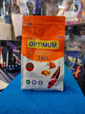 OPTIMUM Super Premium Fromula สีส้ม 800g เม็ดกลางสูตรเร่งสี เร่งโต และป้องกันโรค