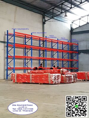 ชั้นเก็บสินค้าชั้นวางพาเลทมือสองคุณภาพดี ขนาดD1000W2700H6.50m load3000kg/level