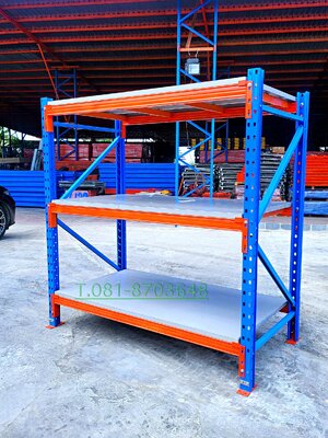 Medium rack ปูแผ่นเหล็ก ขนาดลึก 1m ยาว1.8m[is] สูง 2m รับน้ำหนักได้ชั้นละ 1000kg