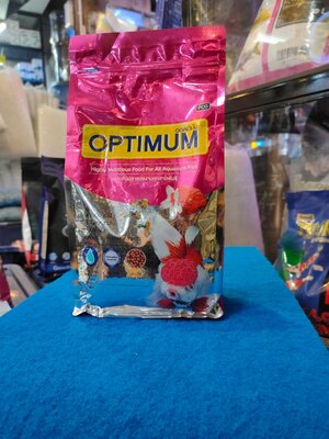 OPTIMUM สีชมพู 1KG เม็ดเล็ก(S) เหมาะกับปลาสวยทุกสายพันธ์