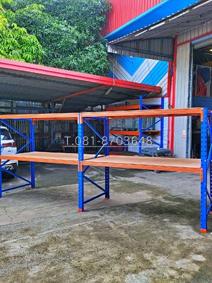 ชั้นวางสินค้า แบบปูพื้นไม้อัด 10mm ขนาด ลึก 1.2m ยาว 2.3m สูง2m รับน้ำหนักได้ชั้นละ 1000kg