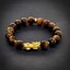 สร้อยหิน ไทเกอร์ อาย (Tiger′s Eye) เกรดพรี่เมี่ยม-หินแห่งพลังและโชคลาภ พร้อมตัวคั่นสีทองและปี่เซี่ยะ