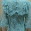 เสื้อลูกไม้ฝรั่งเศสทอดิ้น ทั้งตัว แขน3ส่วน สีฟ้าวันแม่ สวยมาก เบอร์ L