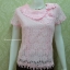เสื้อลูกไม้แต่งปกผ้าแก้ว สีชมพู เบอร์ L อกเสื้อวัดเต็ม 37 นิ้ว