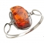 กำไลเงินประดับด้วยอำพันแท้จากโปแลนด์ (Silver Bangle with big Natural Amber)