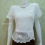 เสื้อลูกไม้ ชายผ้าแก้ว เบอร์ M สีขาว อกเสื้อวัดเต็ม 35 นิ้ว
