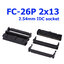 FC-26P 2x10Pin Dual Row Pitch 2.54mm IDC Socket Connector Female Header 26-pin cable socket