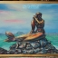 ภาพนางเงือก สีอะคริลิค Mermaid Acrylic color