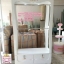 ตู้โชว์ราวเเขวนสูง 2 ราว วินเทจ สีขาว สำหรับบ้าน ร้านค้า