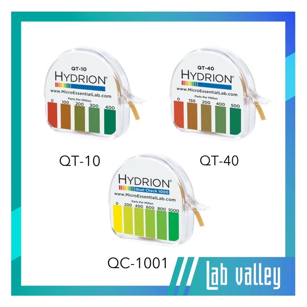 thumbnail image 2 of Hydrion QT-40 Quaternary Sanitizer Test Paper – 0-500ppm – Exp 10/15/2025 – Made In USA 2 of 6
