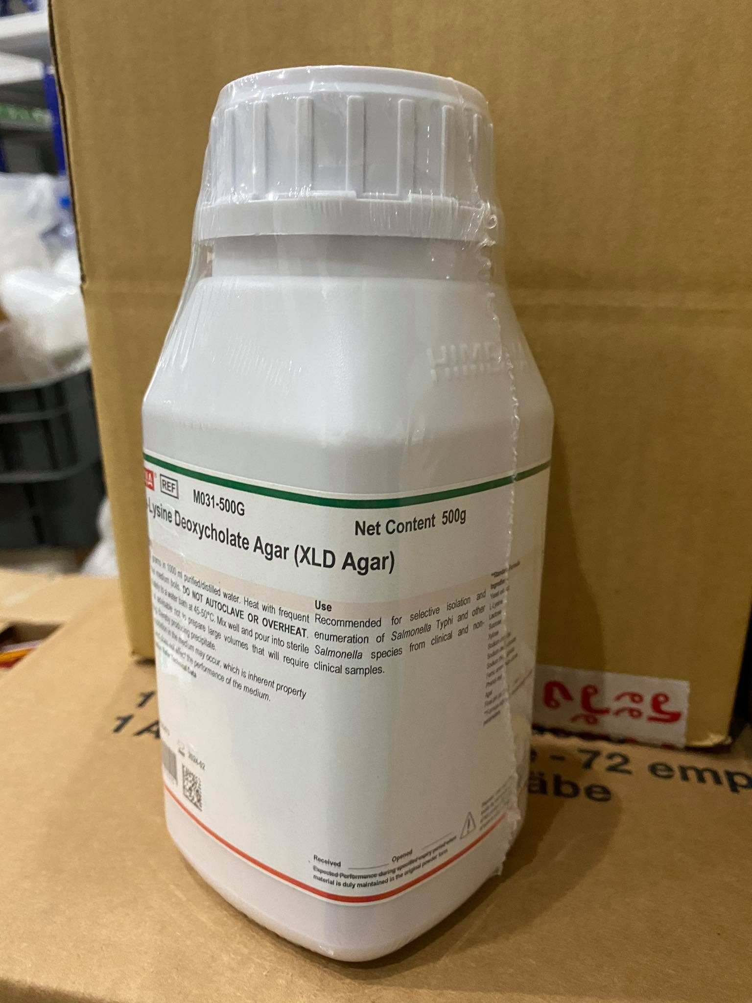 Xylose Lysine deoxycholate agar (XLD agar) (500 กรัม/ขวด) ยี่ห้อ Hi