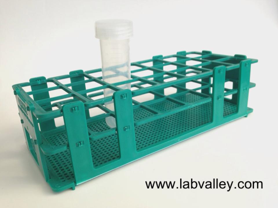 ที่ตั้งหลอดทดลองพลาสติก Stackable test tube rack plastic แล็ป วัลเล