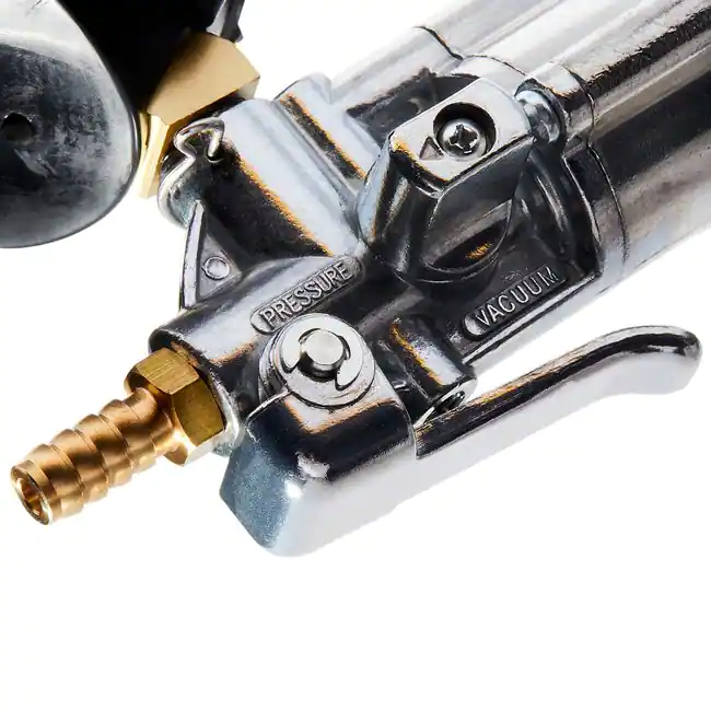 Nalgene™ Zinc/Aluminum Hand-Operated Vacuum Pump with Gauge, 15 cc/stroke